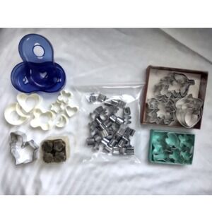 Multiple Cookie Cutters Lot#4 Alphabet Numbers Shapes Leaves Animals Baking